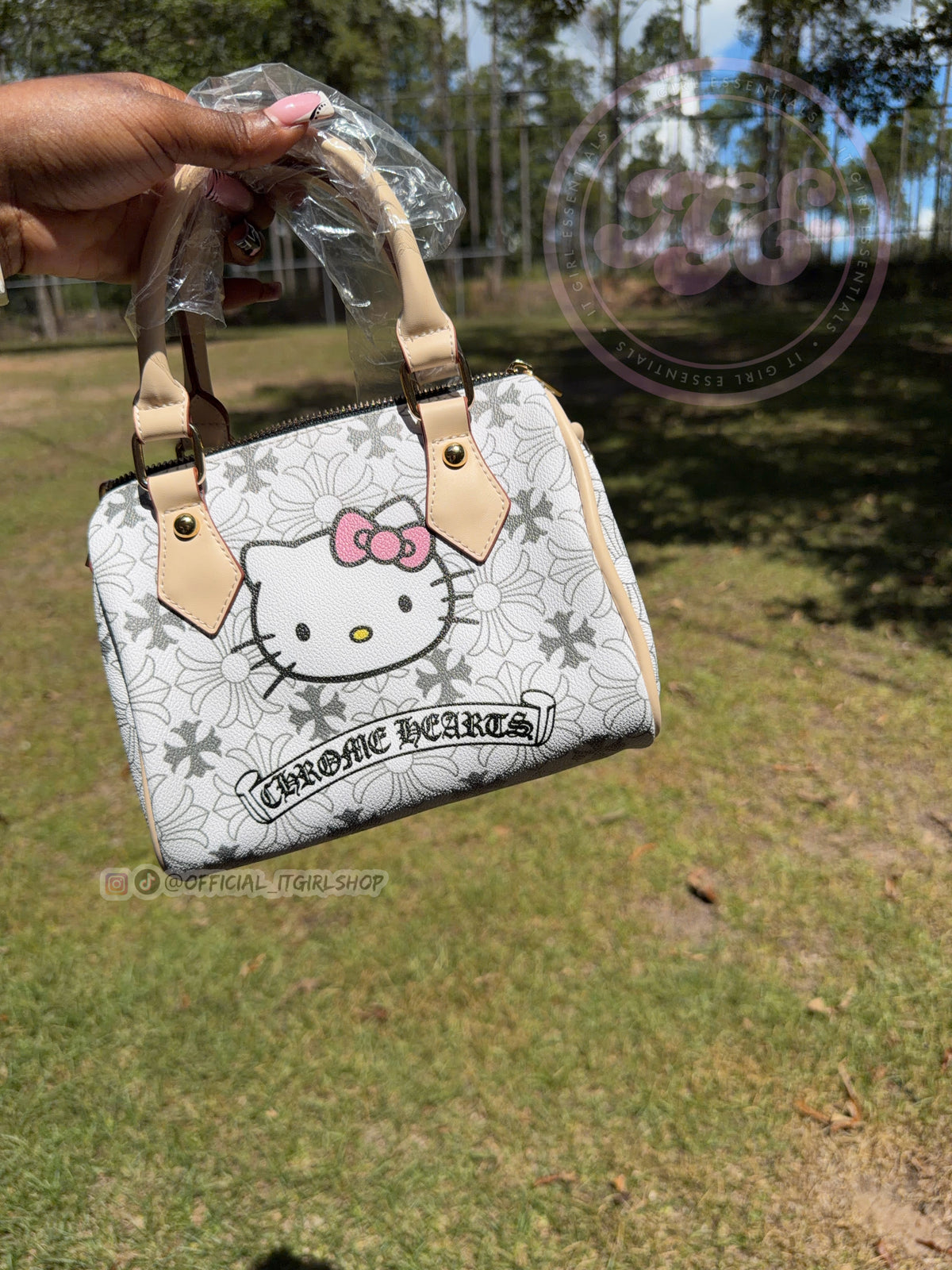 Chrome Kitty Pillow Bag
