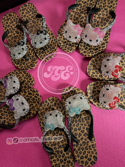 It Girl Kitty Flip Flops
