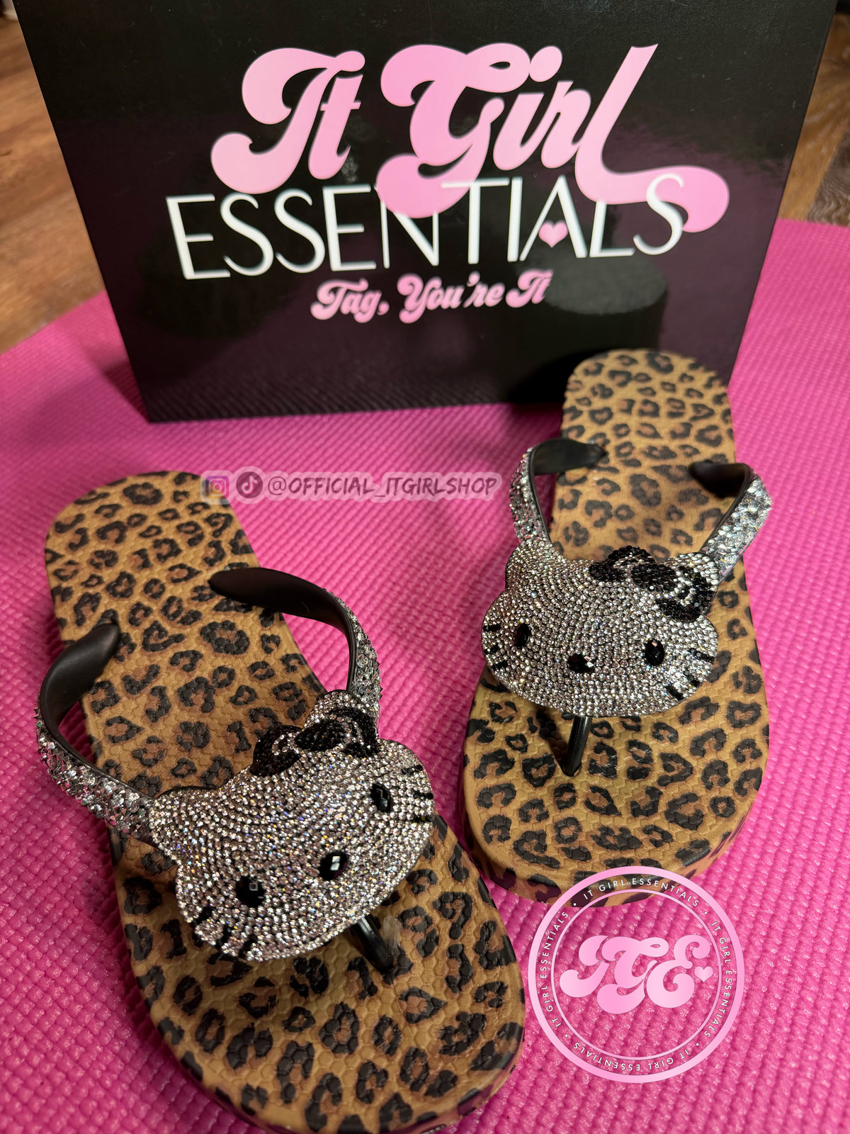 It Girl Kitty Flip Flops