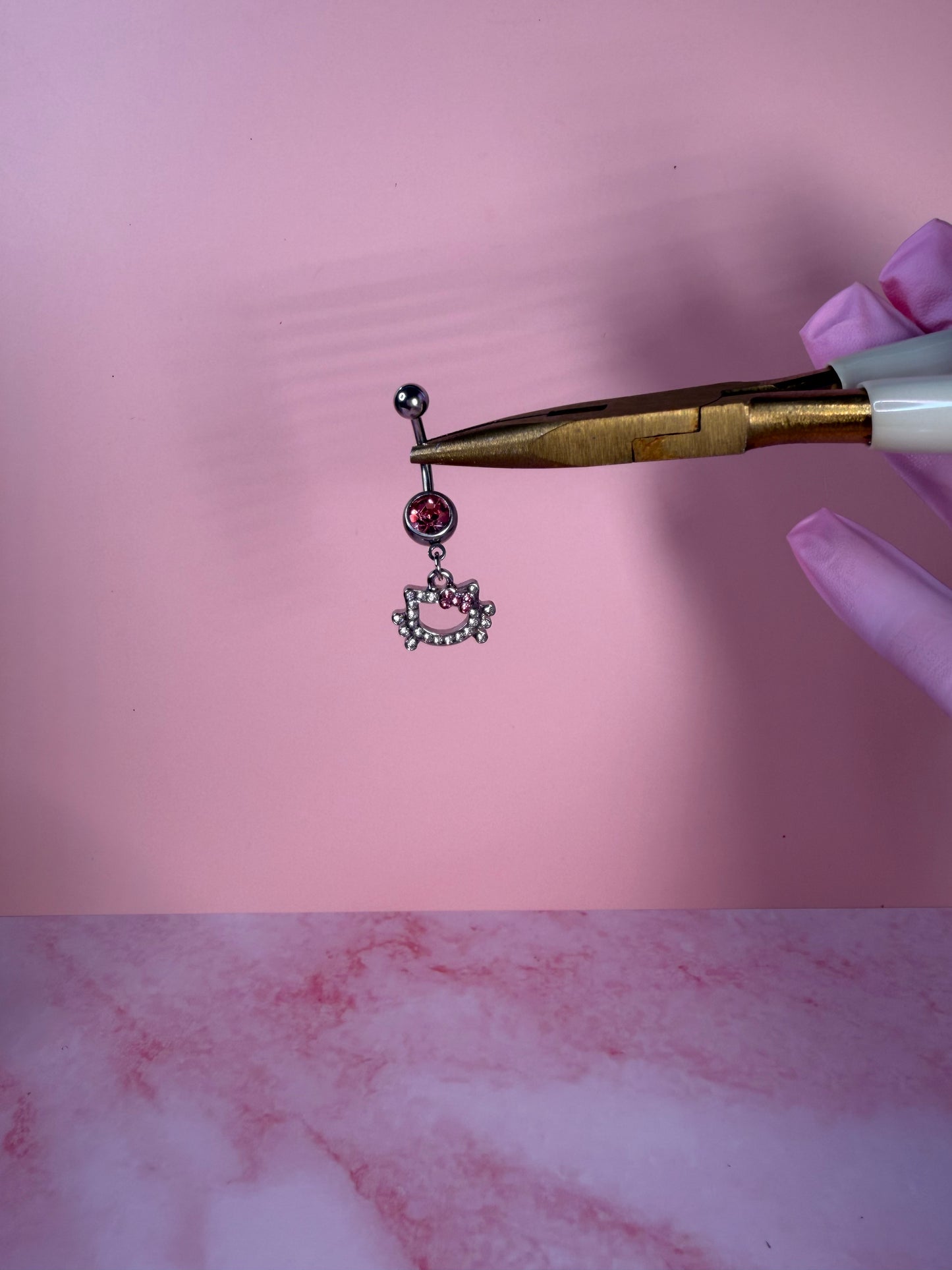 Faceless Kitty Belly Ring